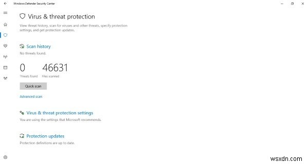 Manage Quarantined Items and Exclusions in Windows Defender Security Center
