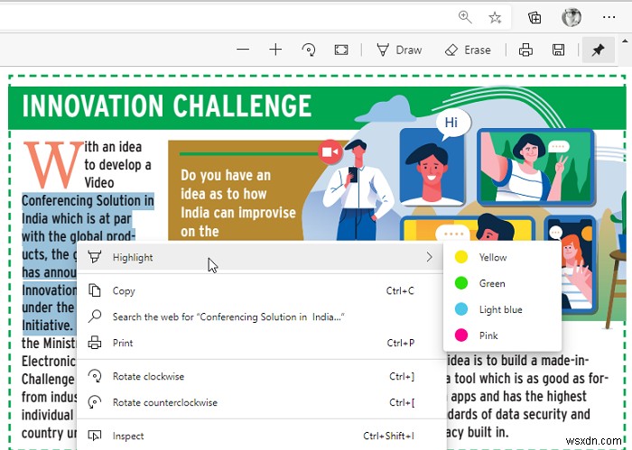 How to use the PDF Tool & Inking Feature in Microsoft Edge
