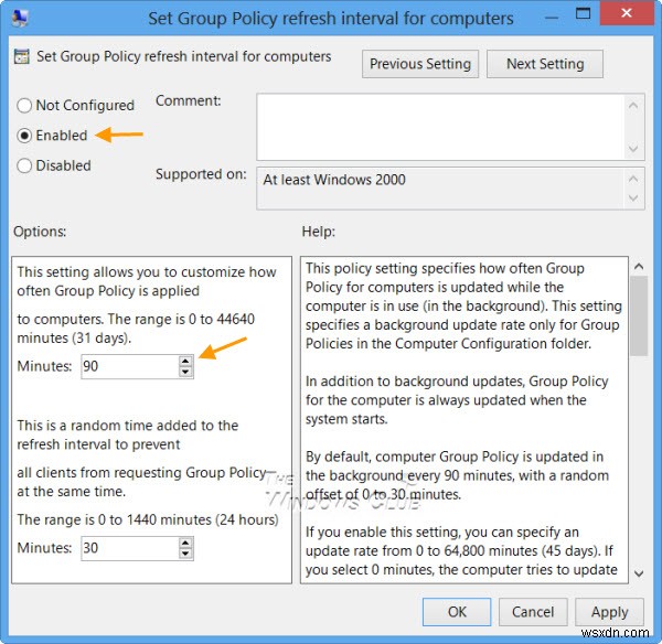 How to change Group Policy Refresh Interval for Windows 11/10 computers
