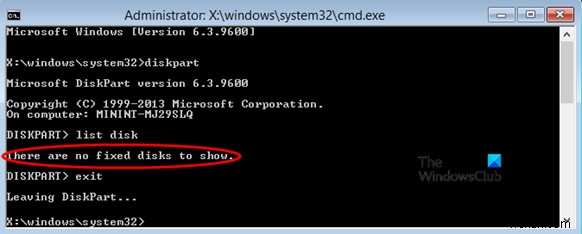 Fix There are no fixed disks to show Diskpart error