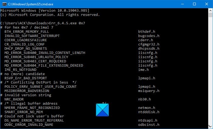 Windows Error Code & Message Lookup Tools