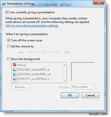 Prevent Laptop from going to Sleep during a presentation using the Presentation Settings in Windows 10