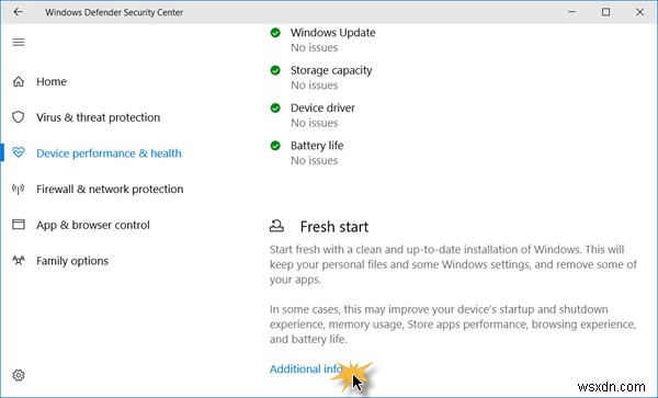How to use Fresh Start feature in Windows 10