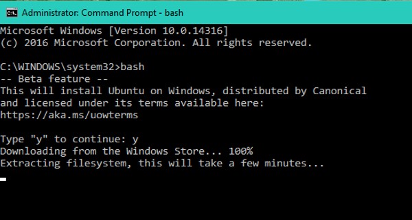 How to run Bash on Ubuntu on Windows 11/10