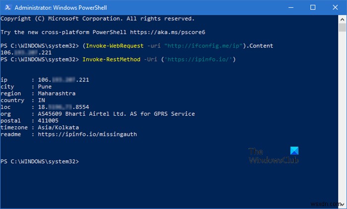 How to get Public IP address using PowerShell in Windows 10