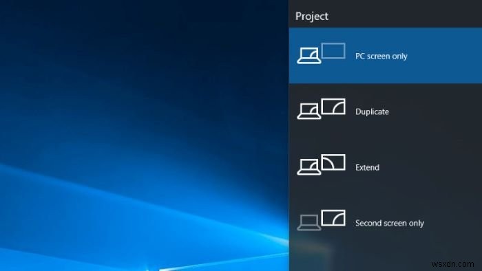 Windows auto reverts Second Screen or Projector Mode to Last active selection