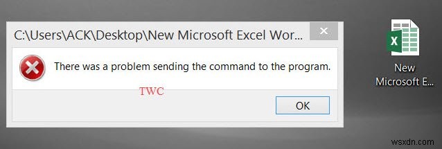 There was a problem sending the command to the program on Windows 11/10
