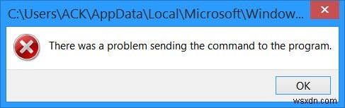 There was a problem sending the command to the program on Windows 11/10
