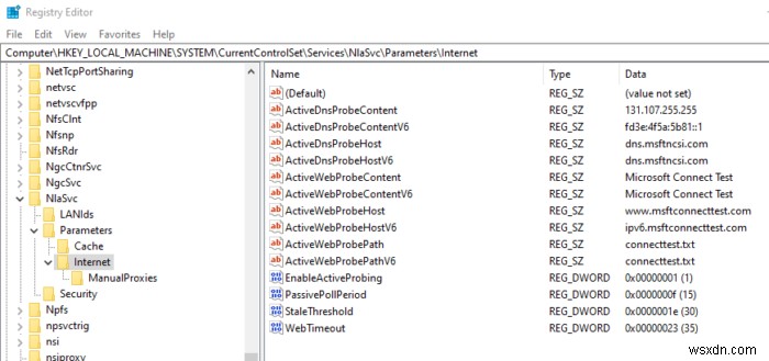 How to remove msftconnecttest redirect error