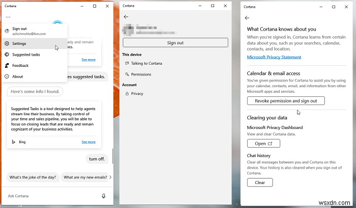 How to clear Cortana Search Content in Windows 10