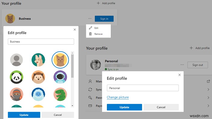 How to change Profile name and Image in Microsoft Edge, Chrome and Firefox