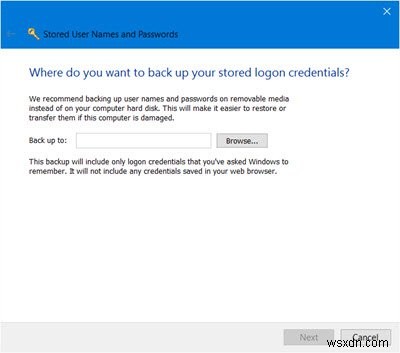 Find, add, remove, edit, backup, restore Stored Usernames and Passwords in Windows 11/10
