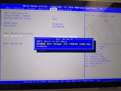 The current BIOS setting do not fully support the boot device