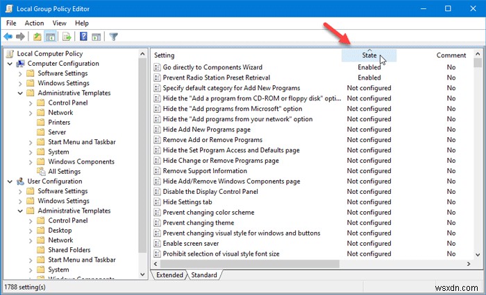 How to find all Applied or Enabled Group Policy settings in Windows 10