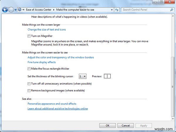 How to make Windows Blinking Mouse Cursor Thicker
