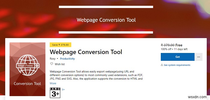 Webpage Conversion Tool lets you export Webpage, HTML to File, File to HTML