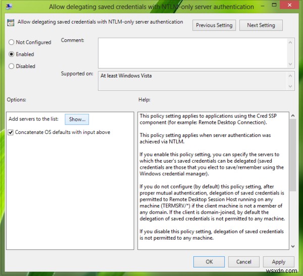 The logon attempt failed error while connecting Remote Desktop