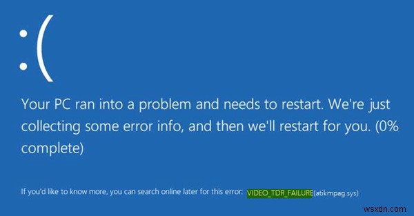 Video_TDR_Failure igdkmd64.sys, amdkmdag.sys, nvlddmkm.sys, atikmpag.sys, igdkmd32.sys BSOD