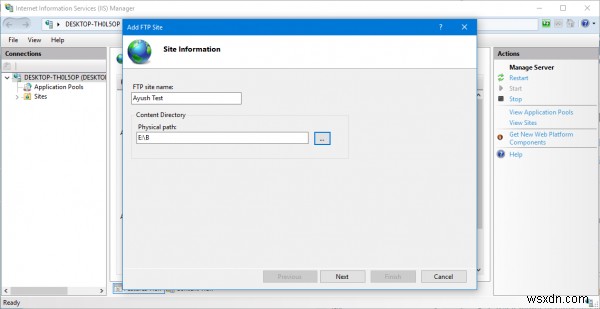 How to set up an FTP Server on Windows 11/10