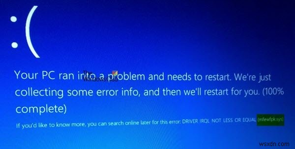 Fix mfewfpk.sys, epfwwfp.sys Blue Screen error on Windows 11/10