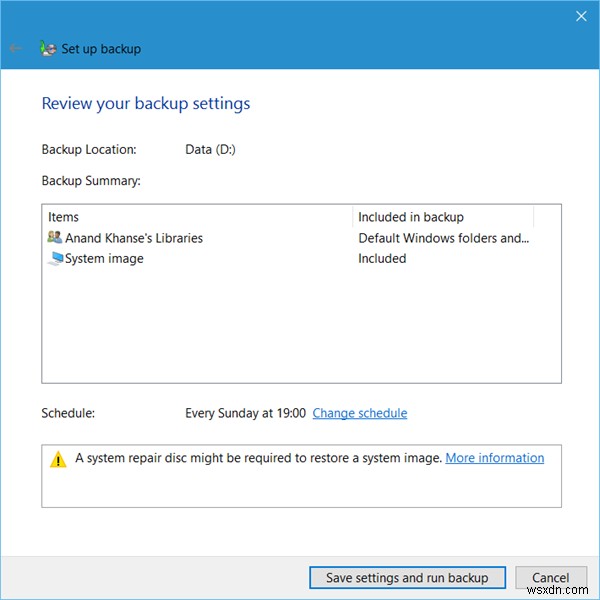 How to use Windows Backup and Restore Tool in Windows 11/10