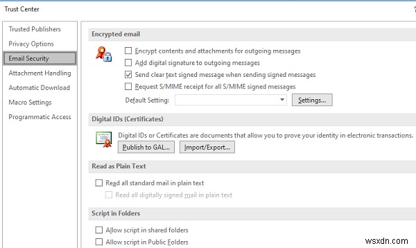 This setting can’t be applied to any of your accounts – Email Security