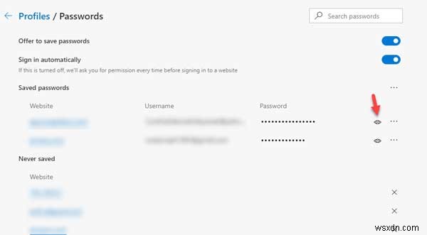 Enable and Manage Passwords & Form-fill in Edge browser on Windows 10