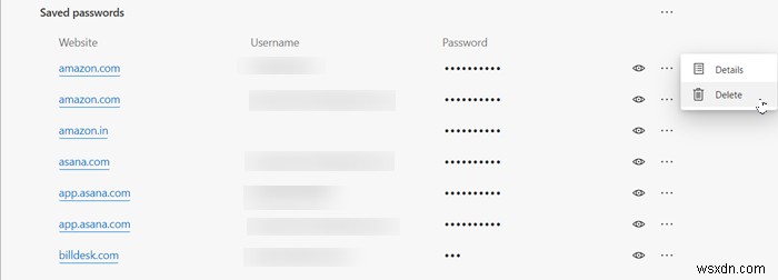 Enable and Manage Passwords & Form-fill in Edge browser on Windows 10