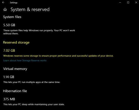 Reserved Storage in Windows 11/10 explained