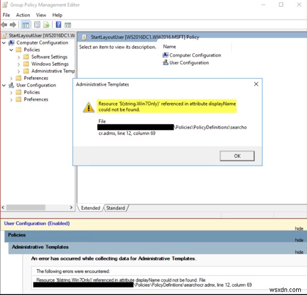 Error when you open Local Group Policy Editor in Windows 11/10