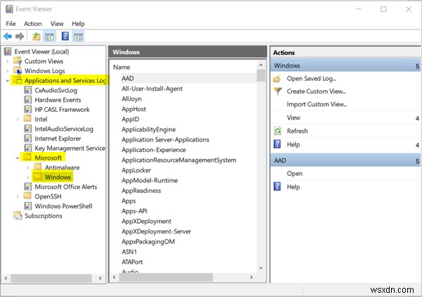 How to enable Print Logging in Event Viewer on Windows 10