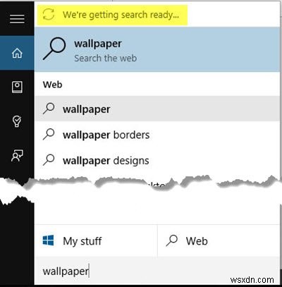 We’re getting search ready error in Windows PC
