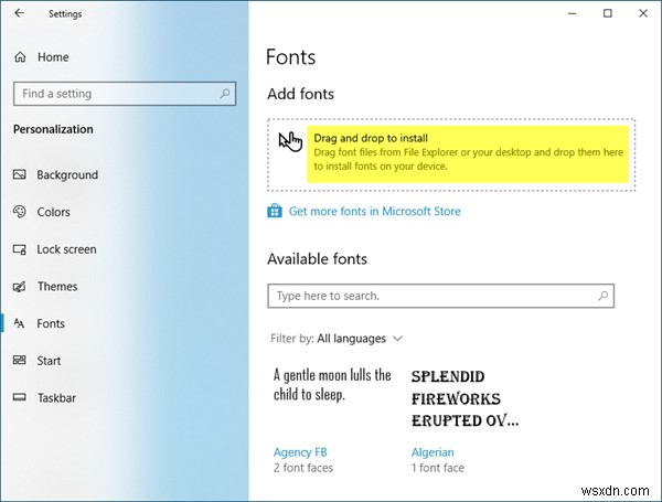 How to Install or Change Fonts only for yourself in Windows 11/10