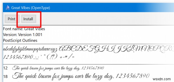 How to Install or Change Fonts only for yourself in Windows 11/10