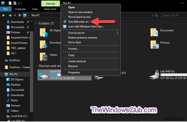 How to customize Context Menu of BitLocker Encrypted Drives in Windows 10