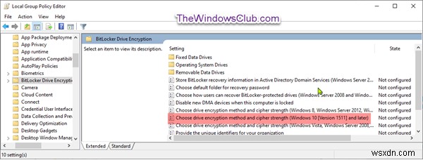 How to change BitLocker Encryption method & Cipher Strength in Windows 10