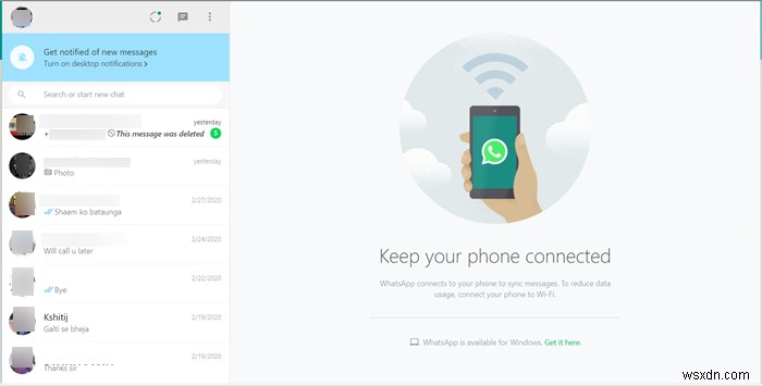 How to use WhatsApp in Edge browser on Windows 10