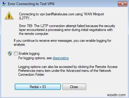 Fix VPN Error 789, The L2TP connection attempt failed in Windows 10