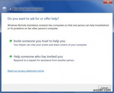 How to ask for or offer help, using Remote Assistance in Windows 11/10/8/7