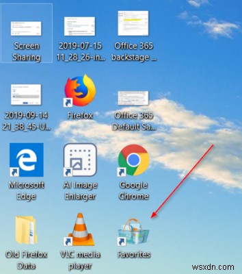 How to create Desktop Shortcut to Favorites in Windows 10