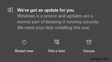 Specify Engaged restart transition and notification schedule for Updates