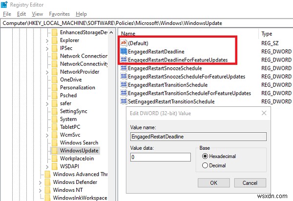 Specify Engaged restart transition and notification schedule for Updates