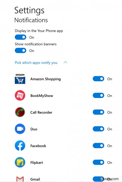 Your Phone app Notifications are not syncing or working