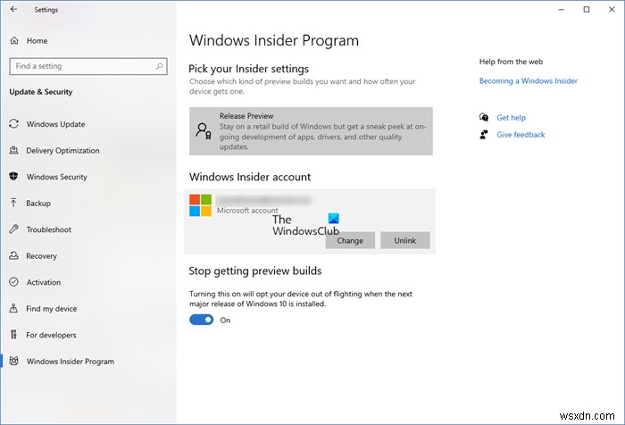 How to Join or Leave Windows Insider Program; Stop getting Insider Builds