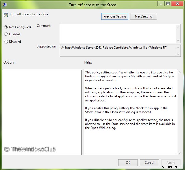 Remove Look for an App in the Store option, from Choose Default Program menu in Windows 11/10