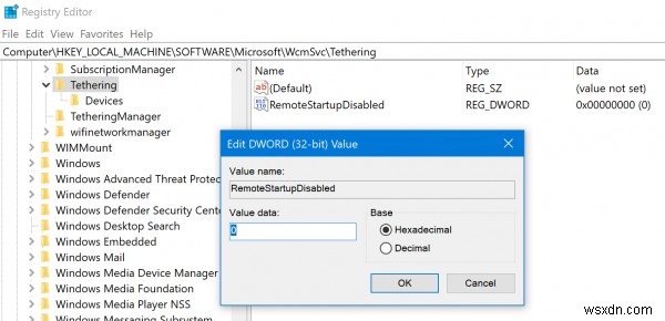 How to turn on or off Mobile Hotspot remotely in Windows 10