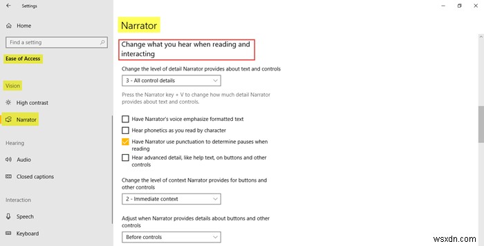 How to use Ease Of Access settings in Windows 10