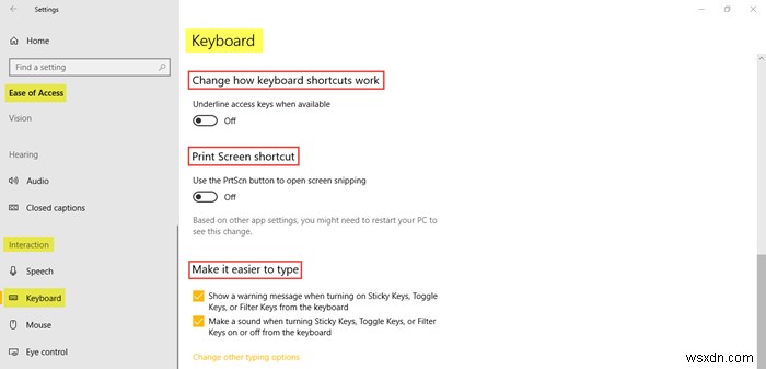How to use Ease Of Access settings in Windows 10