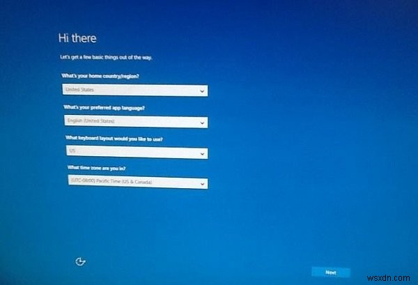Windows 10 stuck on Hi there screen