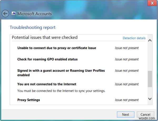 Microsoft Accounts Troubleshooter: Fix Microsoft Account Sync and Settings problems